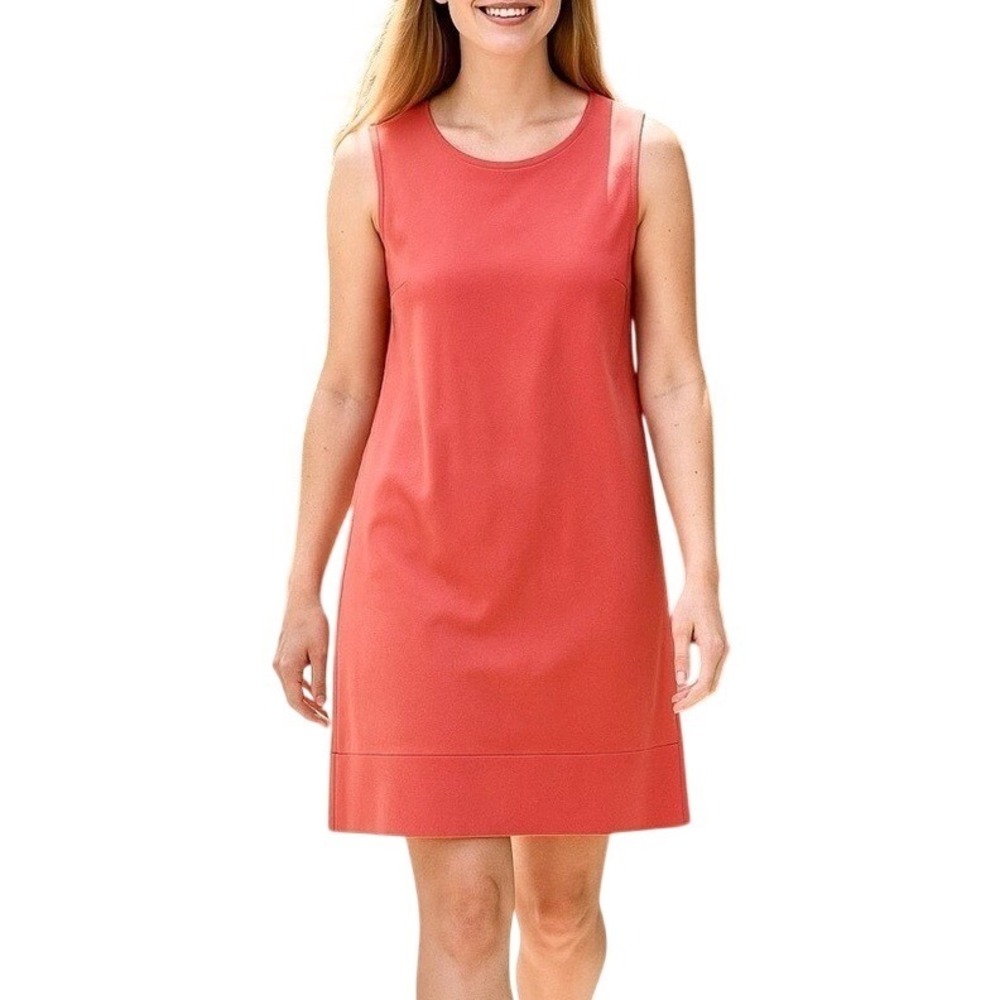 New York & Company Peach/Coral Sleeveless Midi Dress, 100 % Cotton
